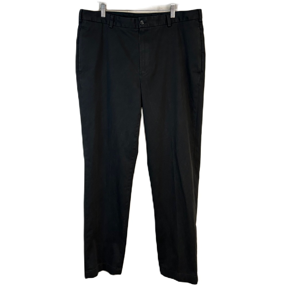 Brooks Brothers Advantage Chino Clark Trouser Pants Mens 38x34 Black 100% Cotton